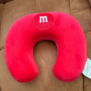 M&M'S Red U-Shaped Travel Neck Pillow